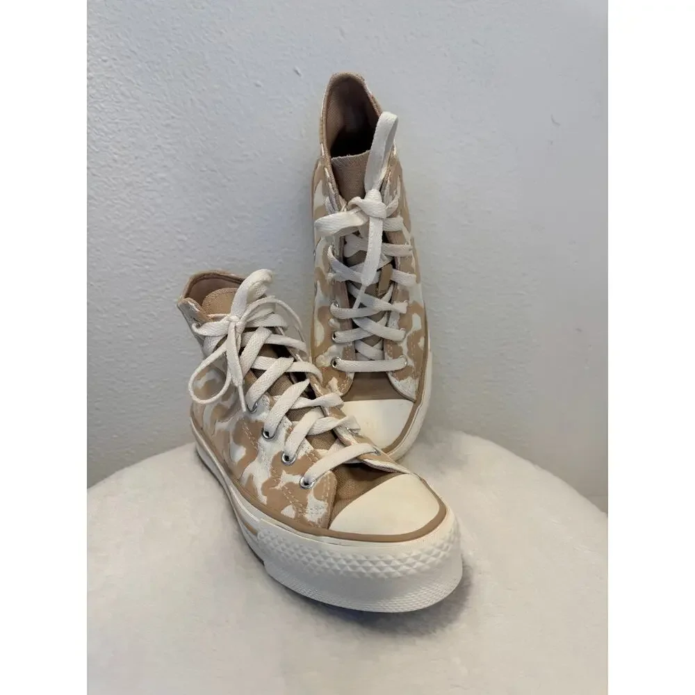 Converse Chuck Taylor All Star Girls Platform Shoes Leopard Print High Top 3.5